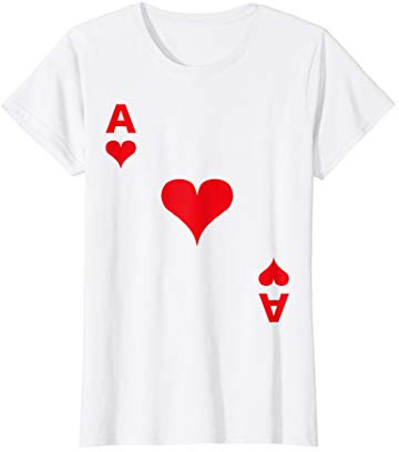 Damen Spielkarte Herz Aß Ace Karte Kostüm Fasching Ass Gruppen T-Shirt