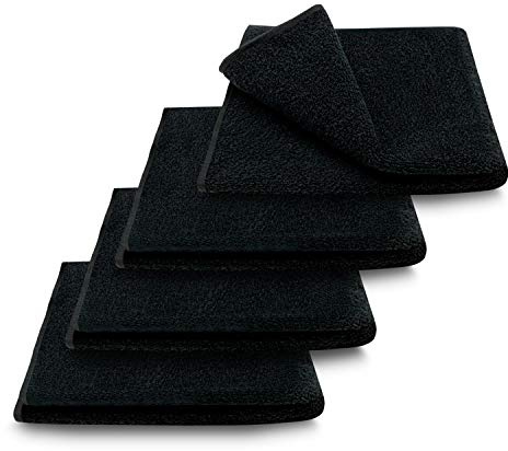 ARLI 4X Gästetuch 30 x 50 cm schwarz 4er Set Pack Gästetücher Handtuch 100% Baumwolle 4 Handtücher hochwertige Frottier klassischer Design elegant schlicht modern praktisch mit Handtuchaufhänger