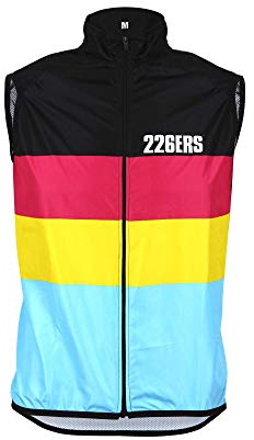 226ERS - Chaleco Cortavientos, para Ciclistas, Confort y Adaptabilidad, Ultraligero, Ropa de Hombre y Mujer, Chaleco Deportivo, Colección Hydrazero Black, Wind Vest Negro con Rayas - Talla XL