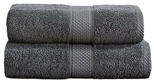 Sue Rossi Ltd 100% Turkish Cotton Guest Towels Hand Kitchen Towel Face Cloth 40 x 60 cm Pack Of 2 Twin Set (Grey)