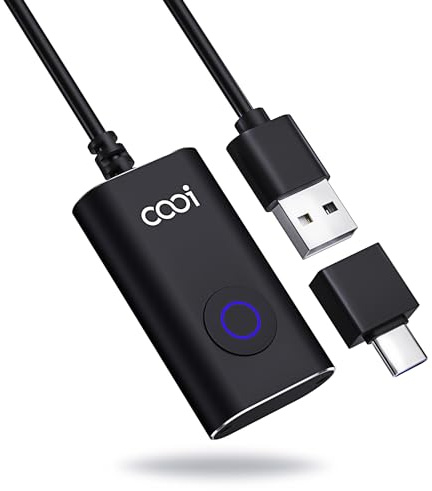 cooidea Mouse Jiggler Nicht Nachweisbar, USB Maus Beweger Mouse Mover mit 3 Modus- und EIN/AUS-Tasten,Maus Automatisch Bewegen mit USB-C-Adapter, Multi-Track Treiberfrei für Computer Laptop