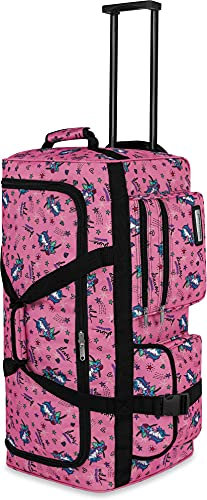normani Reisetrolley Reisetasche mit Rollen und großem Hauptfach Weichgepäck Trolleytasche - Rolltasche für Reisen, Arbeit oder Freizeit Einhorn Pink / 80 Liter 80 Liter