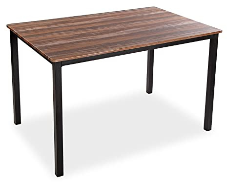 Versa Amaia Mesa de Comedor para Cocina, Terraza, Jardín o Comedor, Medidas (Al x L x An) 76 x 80 x 120 cm, Madera y Metal, Color Negro