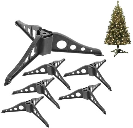 HEALLILY Supporto per albero di Natale per albero di Natale artificiale per albero di Natale da esterno, 6 pezzi