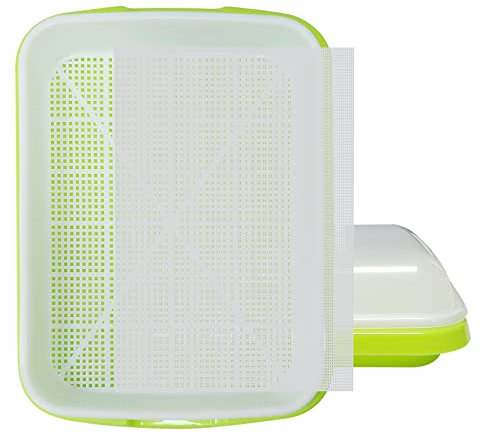 BeGrit Vassoi per Semi 2pcs Germogliatore Vassoi con Coperchio Germogliatore Contenitori per Germogli Semi (verde)