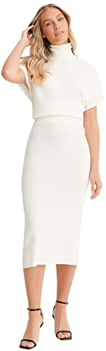 NA-KD Polo Neck Knitted Top Camisa, Crudo, L para Mujer