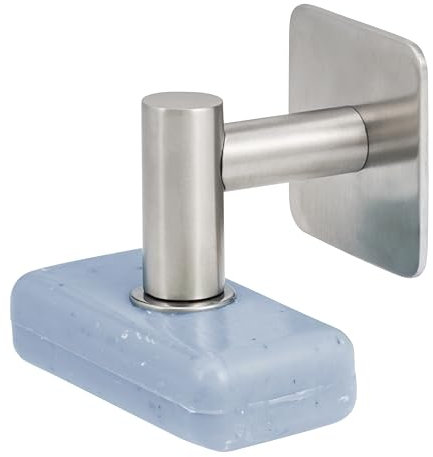 bremermann Seifenhalter mit Magnet - frei hängende Seife, nur Klebebefestigung, Edelstahl (Matt)