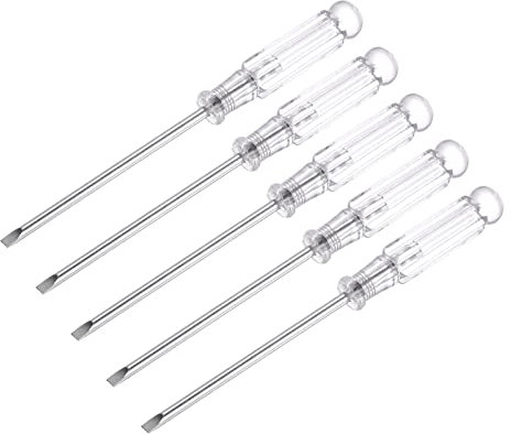sourcing map 5 Stk Mini- Schlitzschraubendreher, 3,0mm Flachkopf, 115mm Länge für die Reparatur kleiner Geräte