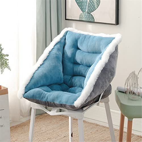 GLITZFAS Sitzkissen Niedriglehner Auflagen, Weiche Stuhlauflage mit Festseil, Rückenkissen Gartenstuhl Sitzpolster Sesselauflage Indoor und Outdoor (Blau)