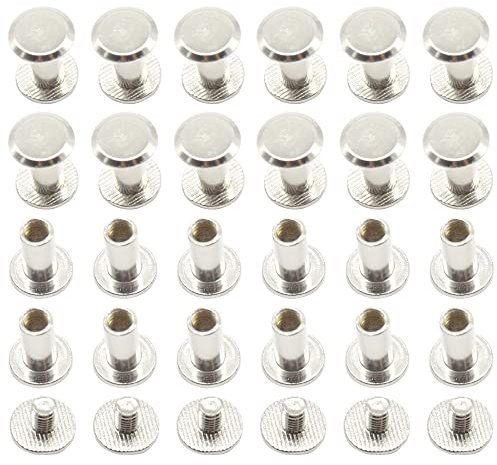 CEEYSEE 100 Pezzi (50 set) Viti Per Rilegatura M5x10mm Viti Chicago Vite a Testa Piatta Rivetti Vite Viti Rilegatura Kit Per Decorazione in Pelle, Album e Fai Da Te (M5 x 10mm)