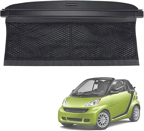 HEYCE Auto Laderaumabdeckung Kofferraumabdeckung Rollo für Smart 451 Fortwo 2007-2014, Einziehbar Kofferraum Schutz Abdeckung Ablagen Shielding Security GepäCkraumabdeckung ZubehöR