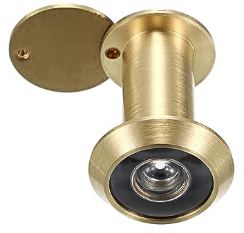 Sumnacon Safety Door Viewer,Solid Brass 220-degree Door Viewer/Peephole with Heavy Duty Rotating Privacy Cover for 1-3/8 to 2-1/6 Doors, Sturdy Door Viewer for Home Office Hotel (Gold)
