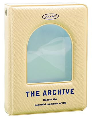 Suralin Mini Album Love Heart Hollow Photo Card Holder - Kpop Collection con 40 Tasche (Giallo Chiaro)