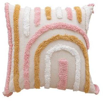 Herfair Kissenbezug Weiche 2er Set Dekorative Sofakissen Regenbogen Couchkissen Dekokissen Moderne Zierkissenbezug Kuschelkissen für Schlafzimmer Wohnzimmer Baumwoll und Leinenstoff (Regenbogen)