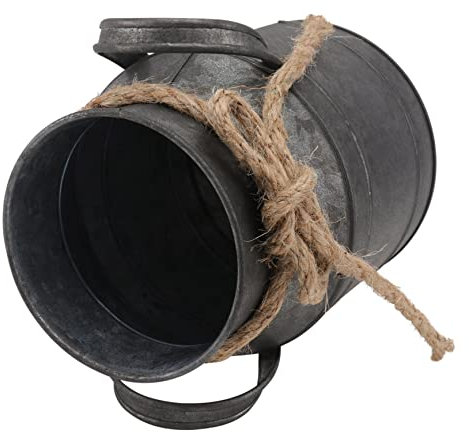 Cabilock 1pc Retro Iron Flower Bucket Pot for Home Decoration Vintage European Milk Pot Vase for Dried Flowers for Garden and Office Decor