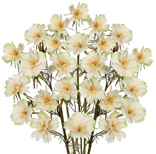Arborus 5PCS Artificial Chrysanthemum Flowers - 27.9 Faux Cosmos Bipinnatus Silk Flowers with Long Stem for Tall Vases, Home Wedding Flora Arrangement Decorations