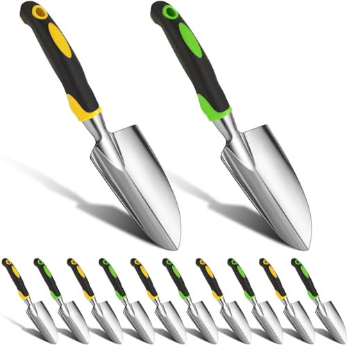 Mehrzweck-Bodenschaufel, gezackte Edelstahl-Gartenkelle, Metallkelle, Gartenwerkzeug, Handschaufel für Gartenarbeit, Grablöffel zum Umpflanzen, Pflanzen, Kultivierung, Rasen, Hof, Bauernhof, Geschäft,