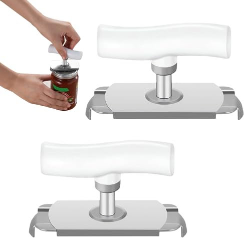 DosenöFfner Manuell, 2 StüCk GlasöFfner SchraubdeckelöFfner, öFfner FüR SchraubgläSer, DeckelöFfner GlasöFfner FüR Senioren, GlasöFfner DeckelöFfner FüR Familie, Picknick,GeschäFt (Weiß).