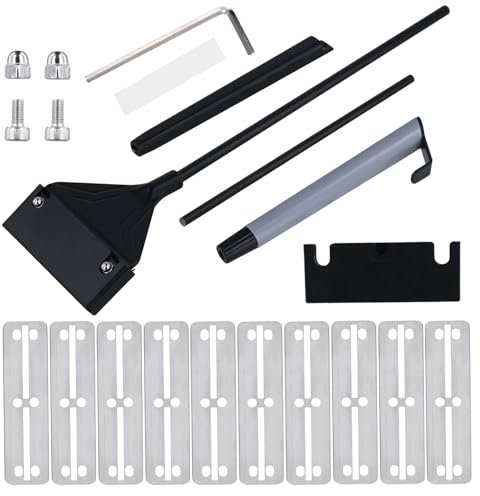 PEUTIER 22pcs Aquarium Algae Scraper Set, 24.4 inch Extendable Handle Aquarium Scraper with 10 Blades 2 in 1 Fish Tank Remover Scraper Fish Tank Cleaner Aquarium Accessories Glass Cleaning Tools Kit
