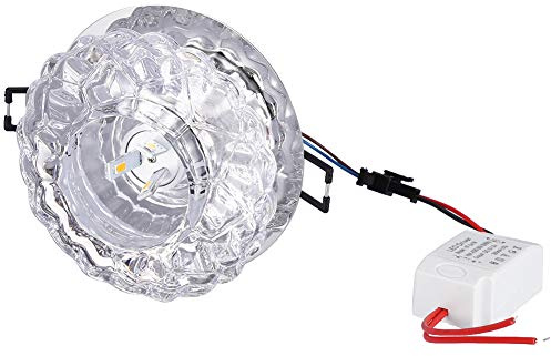 Riuulity 3W LED Empotrable en el Techo Downlight Accesorio de Iluminación Lámpara Punto Decoración del Hogar, Pantalla de Cristal LED de Primera Calidad Cálida y Agradable para los (Luz