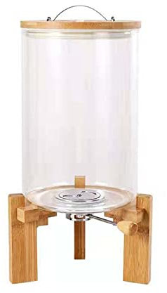 SmPinnaA Reisspender, Mehl- Und Müslibehälter Aus Glas, 5 L/7,5 L Frischhaltebehälter Mit Luftdichtem Deckel Und Holzständer, Für Die Küchenorganisation Und Vorratskammer, 7,5 L,7.5L