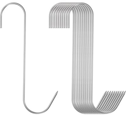 sourcing map 10 ganci per carne da 17,8 cm, in acciaio inox 304, ganci a forma di S, ganci per la lavorazione della carne, per appendere affumicare, grigliare, grigliare, barbecue (carico massimo 5