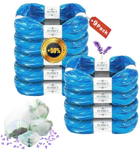 HUPIRCT 9 Piezas Recambios Cubos de Pañales, 6,5M originales Recambios Cubos Pañales, Mayor Capacidad, Material EVOH Resistente a Los Olores, Siete Capas de Espesor, Súper Compatibilidad