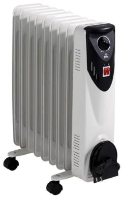 Genérico - Radiador de Aceite - 55 cm Altura - Ideal para Mesa Camilla - Modelo FMBR - Tres Potencias Disponibles - 1000W, 1500W, 2000W - Termostato y Temperatura Regulable (2000 W)