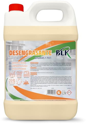 BLK - DIGRAS 1701 - Desengrasante Industrial para Limpieza Hogar y Uso Profesional 5L Quitagrasas Cocina,Desengrasante Cadena Bicicleta, Limpiador de Motor, Coche, Moto - Agradable Aroma (5L)