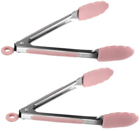 PAMINGONO 2 Stücke Brot Klemme Tong Edelstahl Silikon Lebensmittel Clip Für Home Restaurant Hotel Hitze Beständig Zufällige Farbe