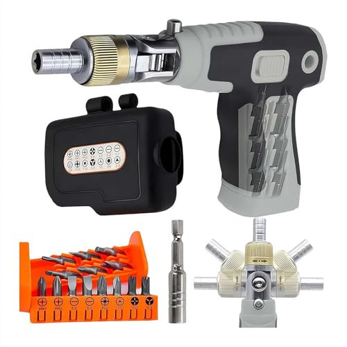 16 in 1 Multi Screwdriver Set, Multi Angles Electric Screwdriver Gun with Magnetic Bit, DIY Ratchet Screwdriver Kit With14 Various Sizes Screwdriver Bits, Ergonomic Tool for Home
