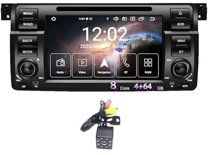 Amaseaudio Android 14 Car Radio 7inch for BMW E46 3 Series 1999-2004, 1 Din, Octa core 4GB+64GB,Wireless Carplay Android Audo, In-Dash DVD player, DSP+, Support 4G Wifi Bluetooth 5.0 Sim card slot