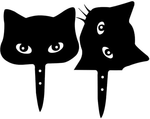 Black Kitten Garden Trainers, Garden Stakes for Cats Decorative | Cat Statues Decoration, Waterproof Hollow Kitten Landscape Ornaments for Pond Patio,