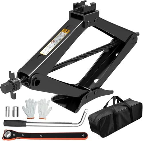 IMAYCC Tragfähiger Wagenheber 3T/3000KG, Verdickte Scherenwagenheber für Auto/SUV/MPV, Tragbarer Car Jack mit Ratschegriff, Auto-Notfallset, Ideal für Wartung und Reparatur(Schwarz)