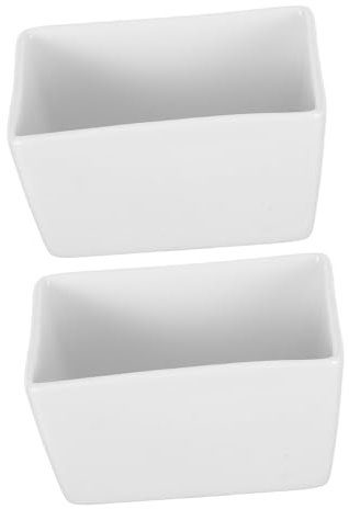 Alipis Azucarero Rectangular De Cerámica Blanco 170 Ml Compacto Multifuncional Para Sobres De Azúcar y Dulces Almacenamiento Cocina 2 Piezas Uso Doméstico