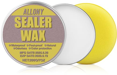 Allony Cire pour Pierres, Concrete Wax, Cire Carreaux de Ciment, Imperméable et Résistant aux Taches, cire de Ciment pour Carrelage, Béton et Bois, Résine, Métal et Granit, 200 g
