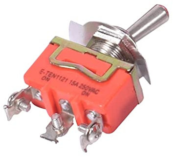 1 pz Mini interruttore a levetta ON-ON a 3 pin a 3 pin 15A 250 V CA arancione E-TEN1121 (Colore : E-TEN1121)(E-TEN1121)