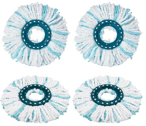 4 Pezzi Testine di Ricambio Mocio Compatibile Con Leifheit, Mocio di Ricambio in Microfibra, Clean Twist Disc Mop, Mocio di Ricambio in Microfibra, Adatto A Tutti I Tipi Di Pavimento