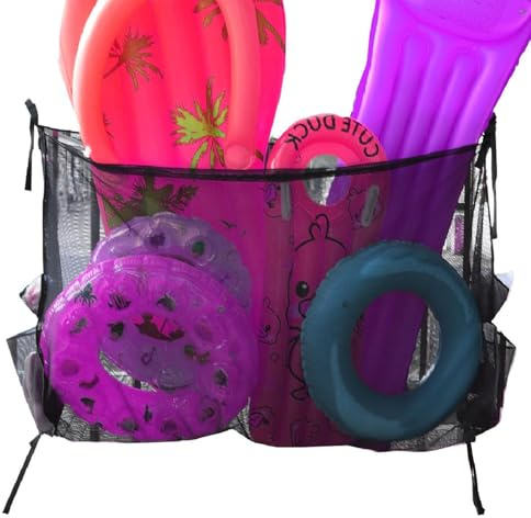 Generisch Swimming Hoop Storage Net, Swimming Hoop Storage, Foldable Mesh Bag for Swimming Pool Toys and Poolside Picnic