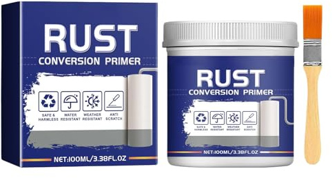 Vernice Convertitore di Ruggine - Vernice Antiruggine Impermeabile con Pennello | Protezione per Cerchi in Alluminio Tetti Acciaio Ferro Sottoscocca Auto per Utilizzo Domestico e