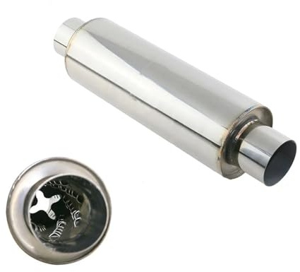Tubo Escape Coche Resonador De Escape Universal De Acero Inoxidable De 2 Y 2,5 Pulgadas, De Bajo Flujo Y Bajo Nivel De Ruido.(ZL401c-JS)