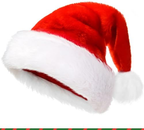 Evadollina Cappello di Natale, Cappelli di Natale, Cappello di Babbo Natale, Cappello di Santa Claus, Cappello Natalizio, Cappello di Babbo Natale, Fleece corto ispessito per comfort e protezione