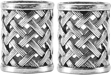 Asyduey Vintage Antike Bronze Haar Zopf Bart Dreadlock Perlen Ringe Rohr Wikinger Rune Charm AnhäNger für DIY Halskette Schmuck