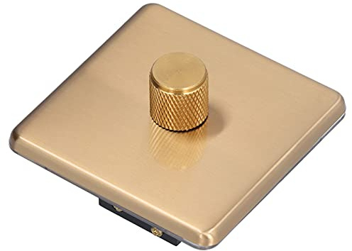 Qcwwy LED -Dimmerschalter Edelstahl Dimmerschalter LED Dimmer Switch Typ Dimmer Light Switch für Home Verwenden Kratzfeste Stromversorgung Klassifizierungen (Monodimentales Licht)