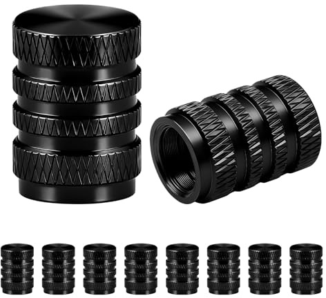 10 PcsCar Dust Caps for Car Tyres, BlackCar Tyre Valve Caps for Car Tyres, Aluminum Tire Valve Stem CapsCovers Replacement for Automobile Motorcycles Bicycles Trucks Cars