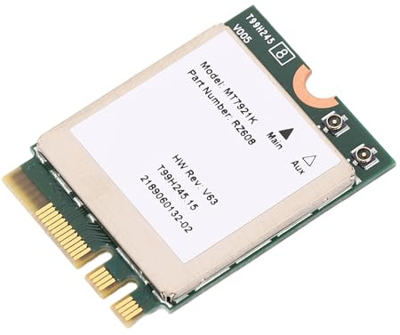 SIXRUN Carte Réseau sans Fil Wifi6 MT7921K, M.2 802.11ax Double Bande 5.2 MU-MIMO 1200 Mbps, Carte Wifi6 Ultra Rapide pour Ordinateurs Portables 10/11