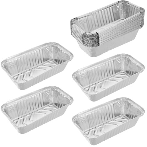 FELTECHELECTR Lot de 25 Boîtes à Barbecue en Aluminium 670 Ml, Supports Alimentaires Jetables Résistants Haute Température, Usage Unique Recyclable, pour Grillades et Cuisson au Four