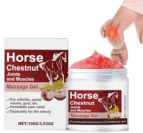 HohuzSruk Horse Chestnut Joint and Muscle Massage Gel 100g Fast Acting Extra Strong Warming Massage Gel, Foot Relief Gels, Gentle Massages Balm, Muscle Massages Gels, Foot Relief Cream for Daily Hand