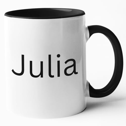 Personalisierte Tasse mit Namen – Kaffeetasse individuell bedruckbar – Becher mit eigenem Namen – Geschenk für Büro, Kollegen & Zuhause – verschiedene Tassenfarben und Schriftarten (schwarz)