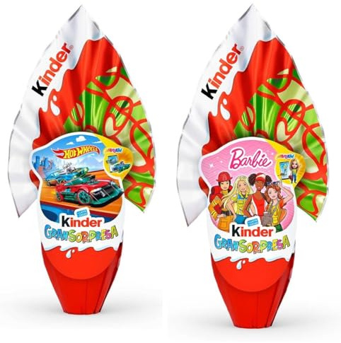 Offerta Kit Pasqua 2026 Kinder Gran Sorpresa BARBIE 150 Grammi + Kinder Gran Sorpresa HOT WHEELS 150 Grammi con Maxi Sorpresa